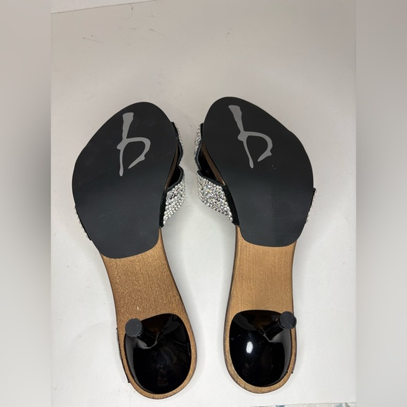 B.B. Simon Silver Rhinestone Slide Mules - Picture 5 of 6